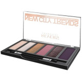 Paleta fard pleoape New City Trends Revers, Nr 7, 6 culori, aplicare usoara, pigment pronuntat, nuante maro