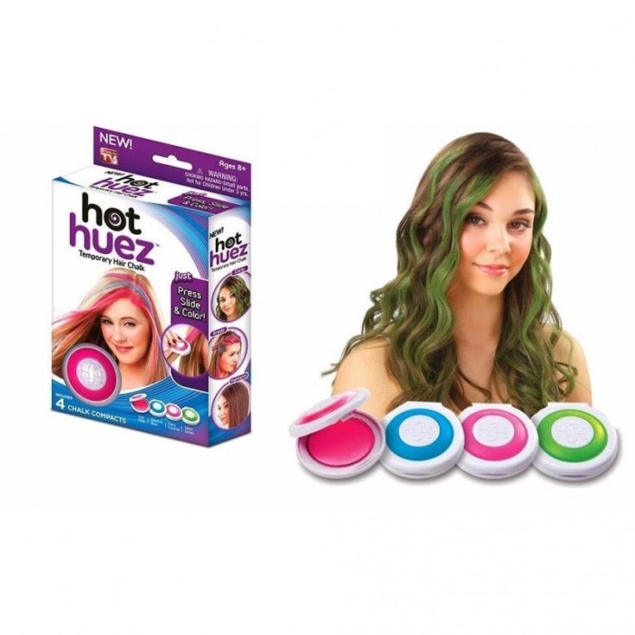 Creta pentru colorat parul Hot Huez, temporara, roz, albastru, fucsia, verde