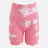 Colanti Sport Roz Tie-Dye Biker pentru Femei, CMCLASS