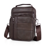 Cumpara ieftin Geanta barbati, Leon GT953, piele naturala, model maro inchis