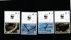 Niuafo&#039;ou 2016 - Fauna , WWF , Petrel negru , serie 4 valori cu vigneta wwf , dantelate , MNH , Mi.607-610, Nestampilat