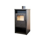 Soba Semineu Lemne 7kW, Usa Sticla, Samotata, Incalzire Bucatarie/Camera, Evacuare Sus, Depozitare Lemne