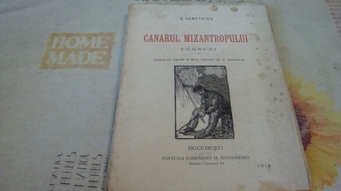 V. Demetrius- Canarul mizantropului-versuri-vignete in lemn Sanielevici - 1916