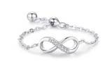 Inel Ajustabil din Argint 925, Infinit cu Piatra Zirconiu - ALCA Fine Jewelry