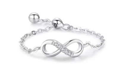 Inel Ajustabil din Argint 925, Infinit cu Piatra Zirconiu - ALCA Fine Jewelry foto