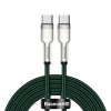 Baseus - Data Cable Cafule Series Metal (CATJK-D06) - Type-C to Type-C, Super Fast Charge, 100W, 480Mbps, 20V, 5A, 2m - Green