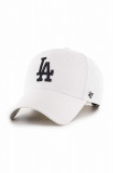 47brand sapca MLB Los Angeles Dodgers culoarea alb, cu imprimeu, 47 Brand