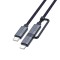 Cablu Hoco 2-in-1 Type-C la Type-C Lightning U134 1.2m Albastru Inchis