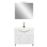 Mobilier complet de baie Bianca Prime 85, alb lucios
