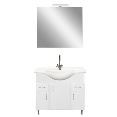 Mobilier complet de baie Bianca Prime 85, alb lucios foto
