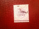 Timbru Straits Settlements colonie britanica 1892 Regina Victoria ,supratipar one cent / 6c violet stampilat