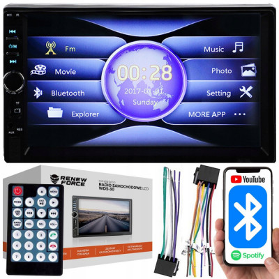 Player Video Auto, dimensiune 2DIN, TouchScreen de 7 inch, 4 x 50W, model WDS-30 cu Bluetooth, Handsfree, Radio, MP3, WMA, MP4, AUX, Card, Telecomanda foto