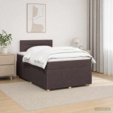 Cumpara ieftin Pat boxspring cu saltea Maro inchis 120 x 200 cm Tesatura