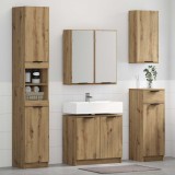 Cumpara ieftin Set de mobilier pentru baie 5 buc. Stejar Artizanal