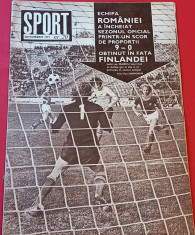 Revista SPORT nr.20/octombrie 1973(prezentare JIUL Petrosani;Romania-Finlanda) foto