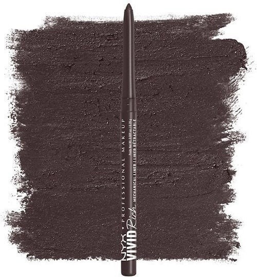 Creion mecanic pentru conturarea ochilor cu finisaj mat, Nyx Vivid Rich Mechanical, 15 maro, 0.28 g