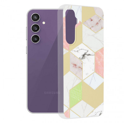 Husa pentru Samsung Galaxy S23 FE, Techsuit Marble Series, Purple Hex foto