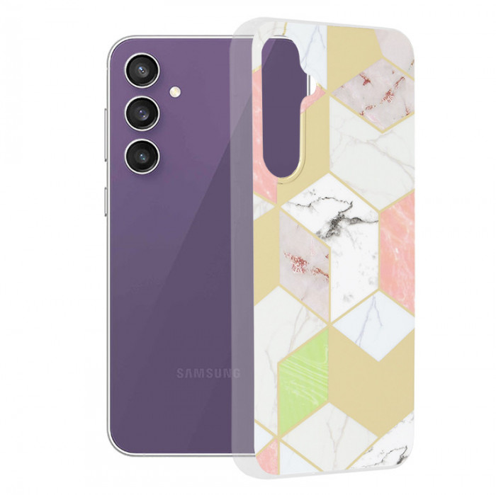 Husa pentru Samsung Galaxy S23 FE, Techsuit Marble Series, Purple Hex