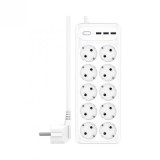 Prelungitor cu 10 x Schuko + 3 x USB-A Alb 2m, XO WL07