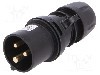 Conector alimentare AC, IEC 60309, IP44, 16A, 230V AC, 3 pini, PCE - 013-6X