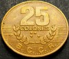 Moneda exotica 25 COLONES - COSTA RICA, anul 1995 * cod 3994, America Centrala si de Sud