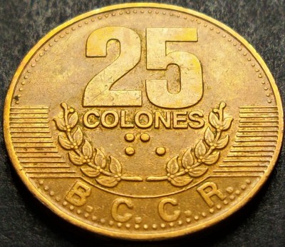 Moneda exotica 25 COLONES - COSTA RICA, anul 1995 * cod 3994 foto