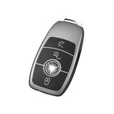 Husa Cheie Smartkey, Mercedes Benz 4 Butoane, Tpu, Model Nou, Gri Inchis