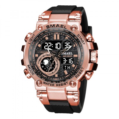 Ceas de mana barbatesc Smael Sport Digital Quartz Dual Time Analog Alarma Cronograf foto