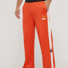 Puma pantaloni de trening culoarea portocaliu, modelator