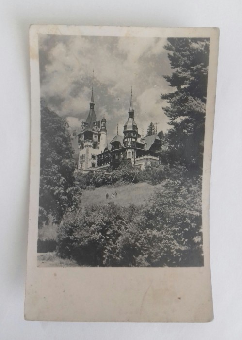 Carte postala circulata, 1938 &ndash; Castelul Peles, Sinaia