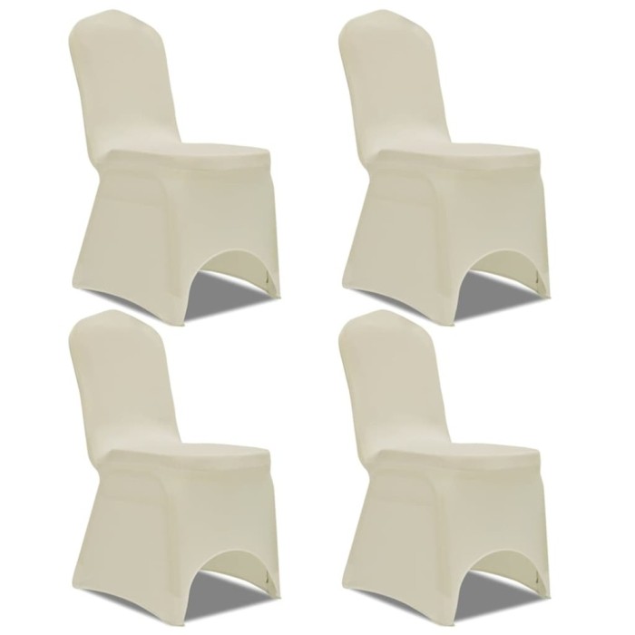 Husa de scaun elastica, 4 buc., crem