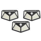 Set 3 lampi cu incarcare solara APF&reg;, senzor miscare, 3 trepte de iluminare, 100 LED