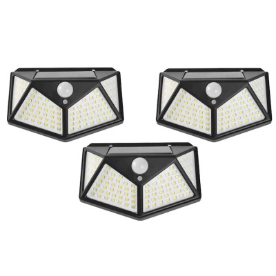 Set 3 lampi cu incarcare solara APF&amp;reg;, senzor miscare, 3 trepte de iluminare, 100 LED foto