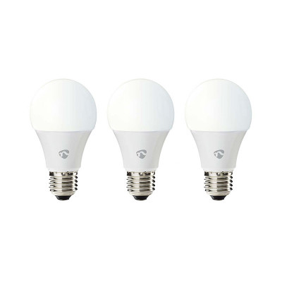 Set 3 becuri LED smart Nedis, 9 W, 800 lm, 2700-6500 K, Wi-Fi, E27, lumina variabila foto