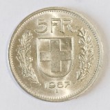 ELVETIA 5 FRANCI 1967 ARGINT AUNC UNC CU LUCIU ( CITITI DESCRIEREA ), Europa