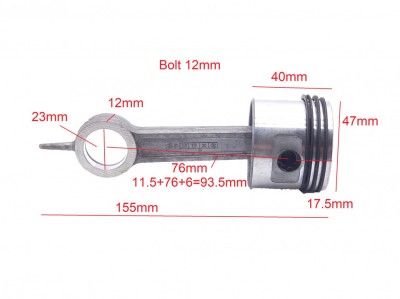 Biela, piston si segmenti 47mm pentru compresor de aer NR.567 foto