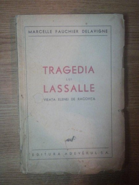 TRAGEDIA LUI LASSALLE par MARCELLE FAUCHIERDE DELAVIGNE