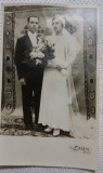Fotografie tip Carte postala, Mire si mireasa, 1937