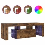 Cumpara ieftin Comoda TV cu lumini LED, stejar fumuriu, 120x35x40 cm