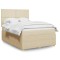 vidaXL Pat box spring cu saltea, crem, 140x200 cm, textil 3292049