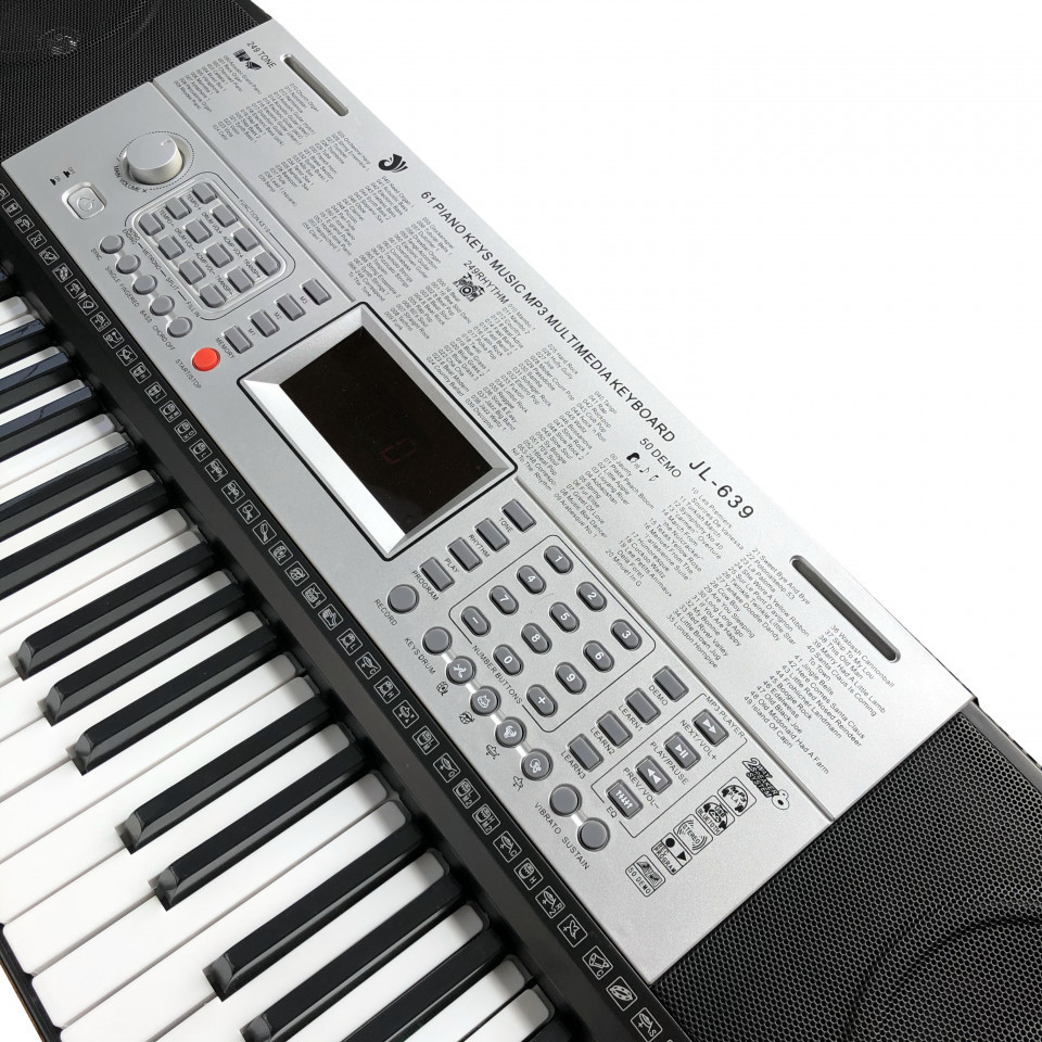 Pian electronic JL-639, Orga portabila multimedia cu 61 clape, 250 timbre,  USB | Okazii.ro