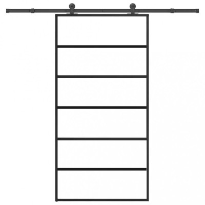 vidaXL Ușă glisantă cu set feronerie 102x205 cm ESG sticlă și aluminiu 3332832 foto