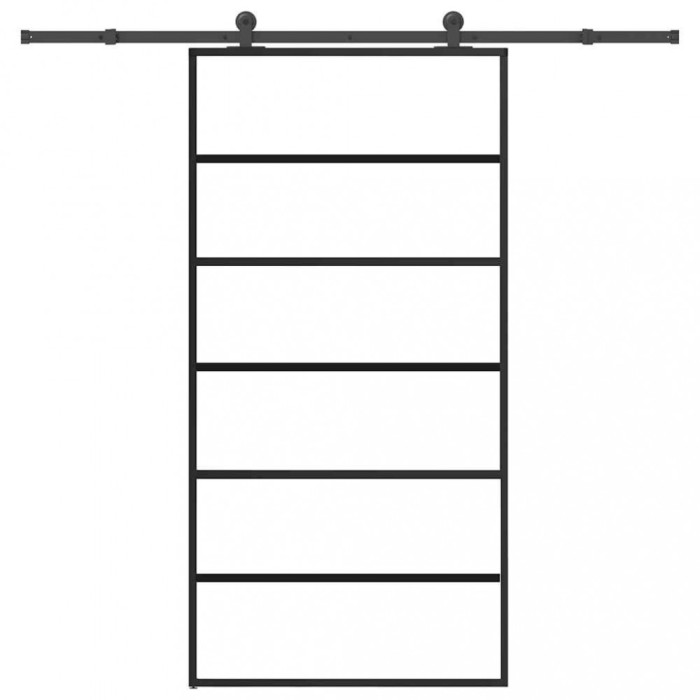 vidaXL Ușă glisantă cu set feronerie 102x205 cm ESG sticlă și aluminiu 3332832