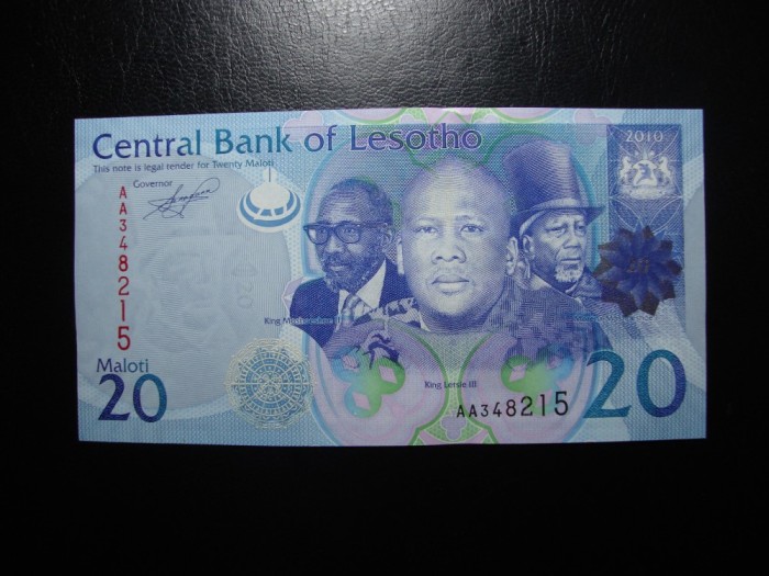 LESOTHO 20 MALOTI 2021 UNC