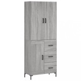 Dulap inalt, gri sonoma, 69,5x34x180 cm, lemn compozit