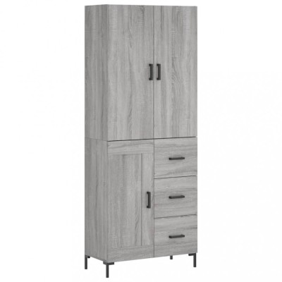 Dulap inalt, gri sonoma, 69,5x34x180 cm, lemn compozit foto