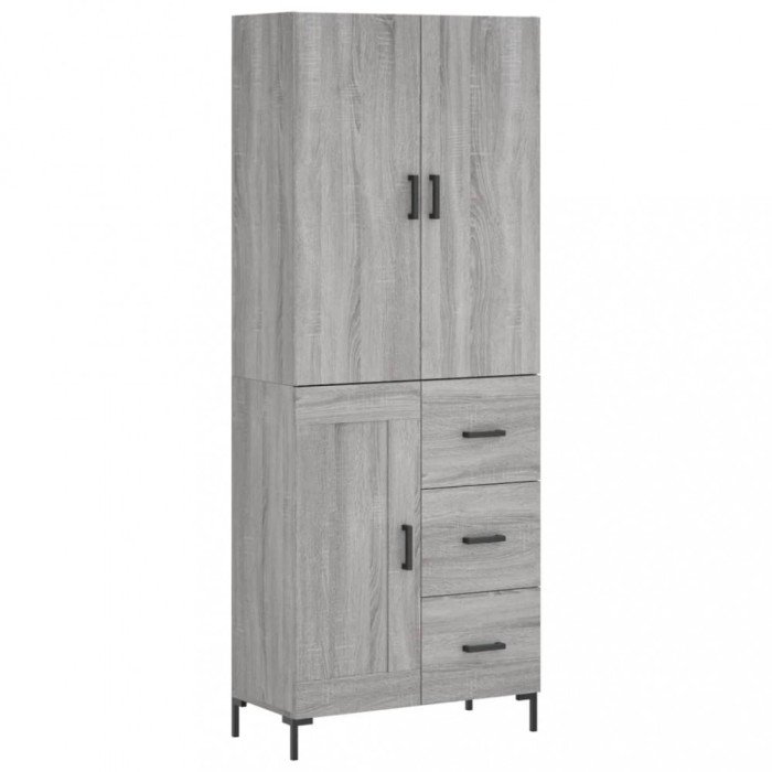 Dulap inalt, gri sonoma, 69,5x34x180 cm, lemn compozit
