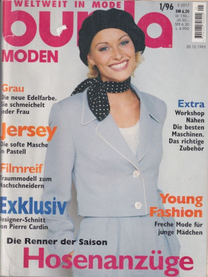 Burda revista moda insert limba Romana 49 tipare netaiate 1/1996 (croitorie) foto