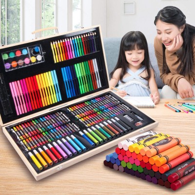 Set 180 piese pentru desen pentru copii sau adulti, creioane colorate, vopsele foto