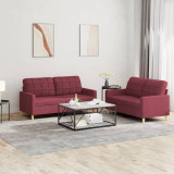 Set canapea cu perne, 2 piese, rosu vin, material textil GartenMobel Dekor, vidaXL